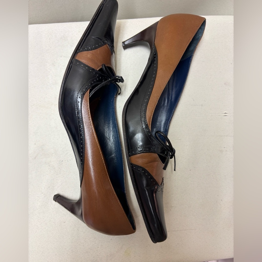 BCBGMaxazria Vintage y2k kitten heels size 10/41 Color Black/Cognac - Picture 7 of 10